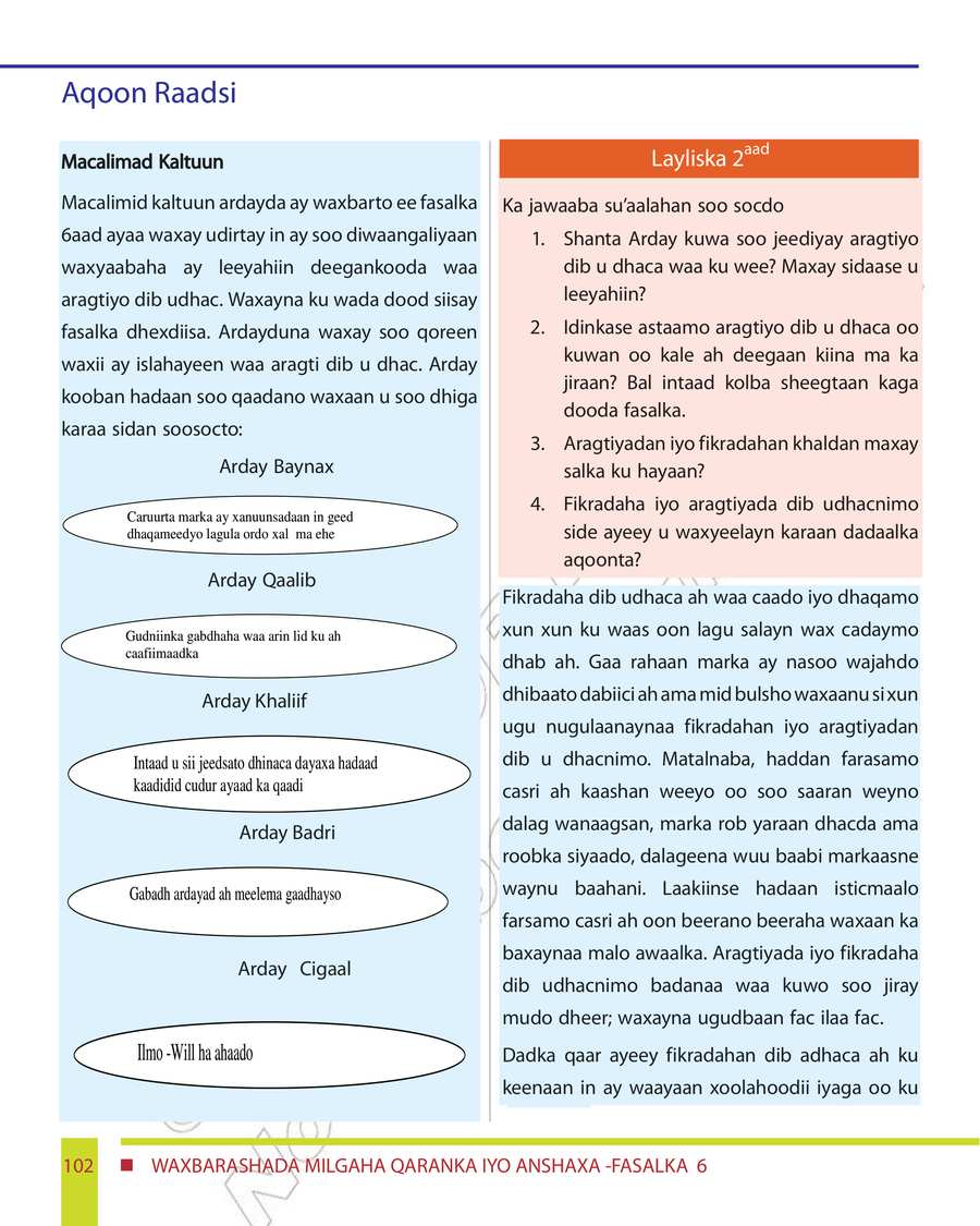 Civics and Ethical Education grade 6
                
                page 108