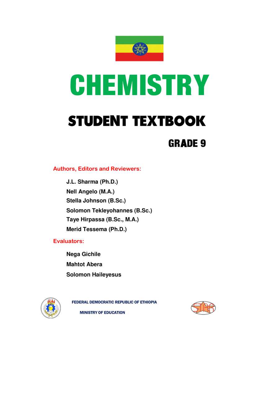 Ethiopia Learning Chemistry Grade 9 Page 4 In English Ethiopia Learning Chemistry Grade 9 Page 4 In English