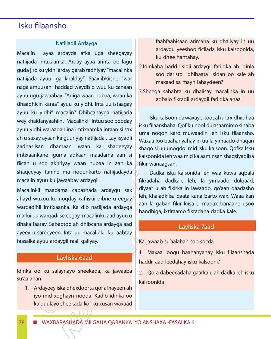 Civics and Ethical Education grade 6
                
                page 84