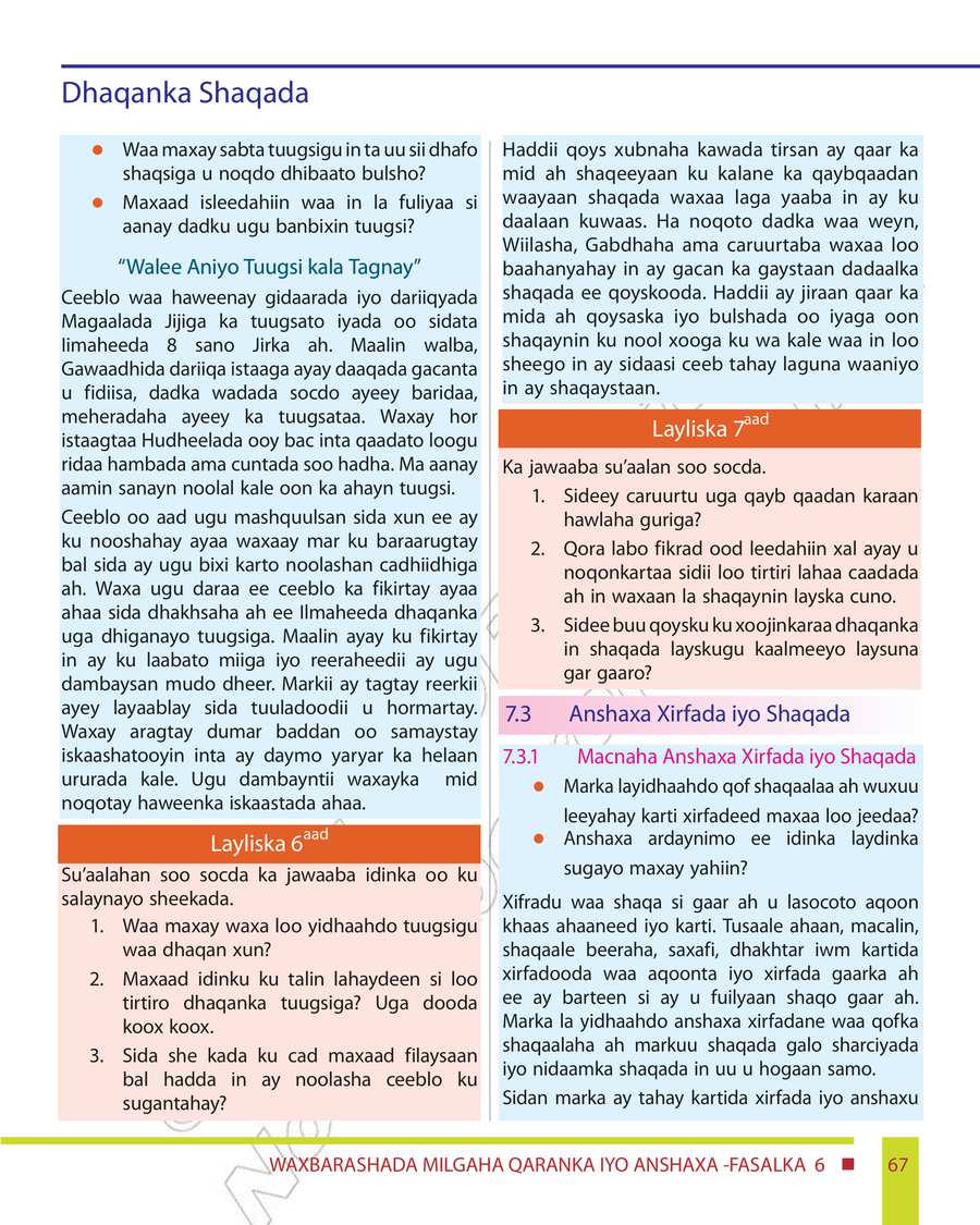 Civics and Ethical Education grade 6
                
                page 73