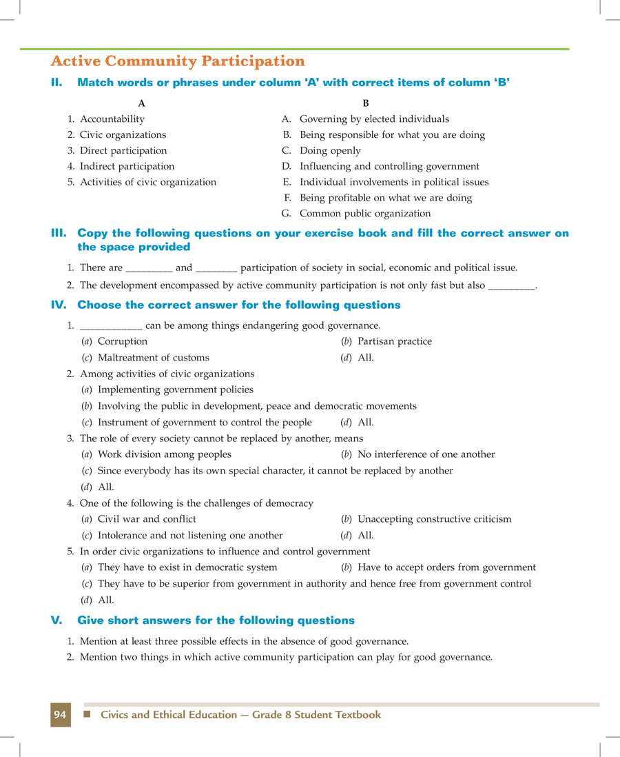 Civics and Ethical Education grade 8
                
                page 102