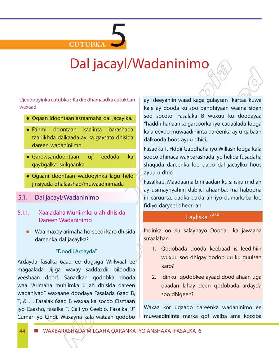 Civics and Ethical Education grade 6
                
                page 50