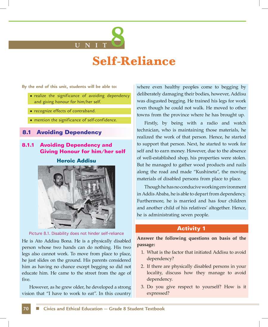 Civics and Ethical Education grade 8
                
                page 78
